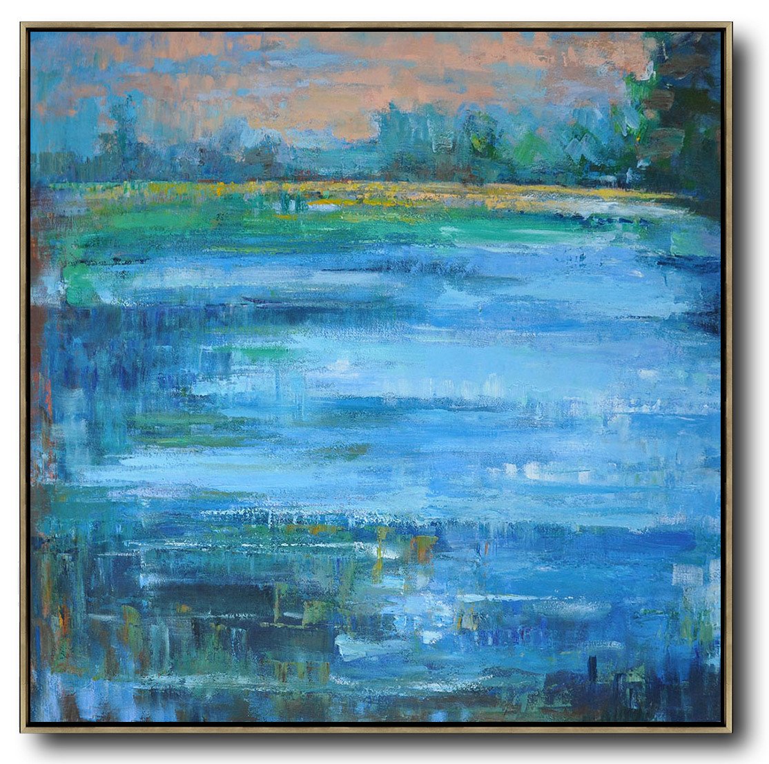 Hand-painted oversized Abstract Landscape Oil Painting by Jackson impressionist art